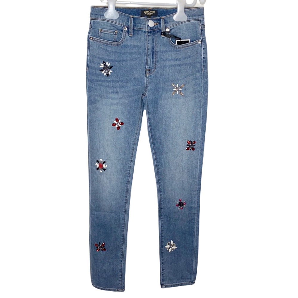 Juicy Couture Black label Flower Power embellished skinny jeans size 26